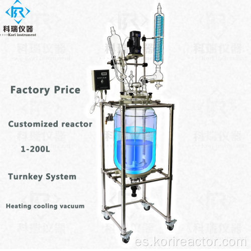 Reactor de vidrio con camisa de laboratorio